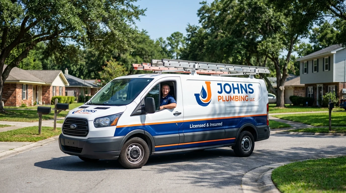 Johns Plumbing LLC service van in Woonsocket, SD